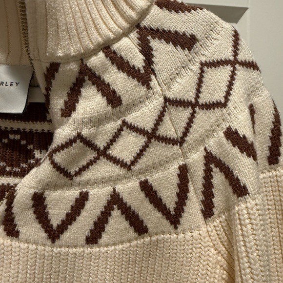 Varley Cream and Brown Turtleneck Sweater - Picture 11 of 16